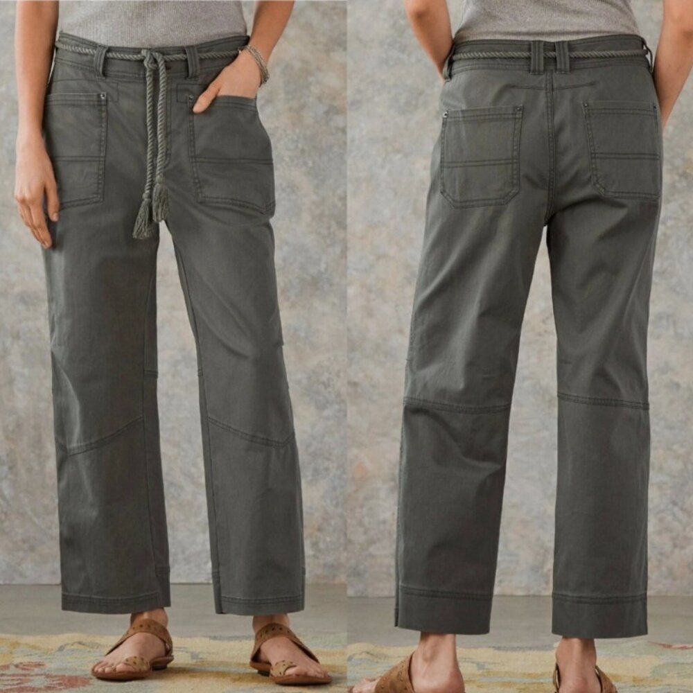 Sundance Love Everyday Patch Pocket Ankle Pants Sz 10 Army Olive Green No Belt